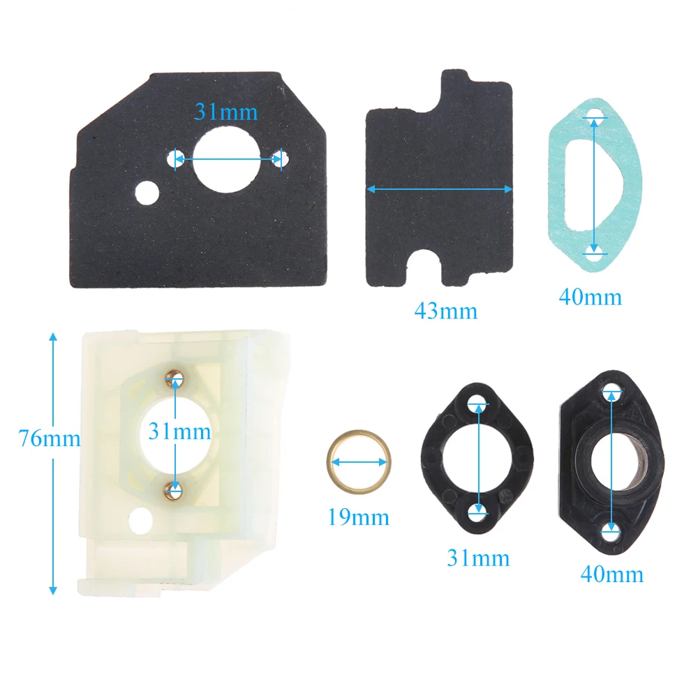 

1 Set Carburetor bracket &inner guide& spacer& gaskets for Chinese Chainsaw 4500 5200 5800 High Quality