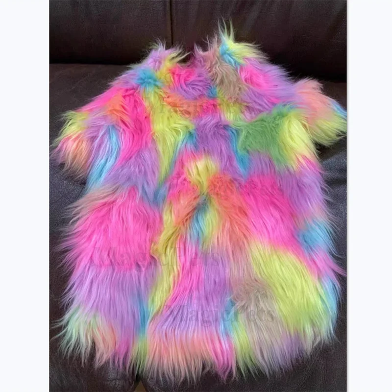 Одежда для собак зимняя одежда Радужная меховая маленьких модные аксессуары