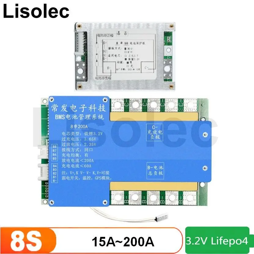 Аккумуляторная батарея 24 в BMS 8S 3,2 В Lifepo4 32700 32650, 15A 35A 60A 100A 150A 200A, зарядный разряд, защитная плата с балансом