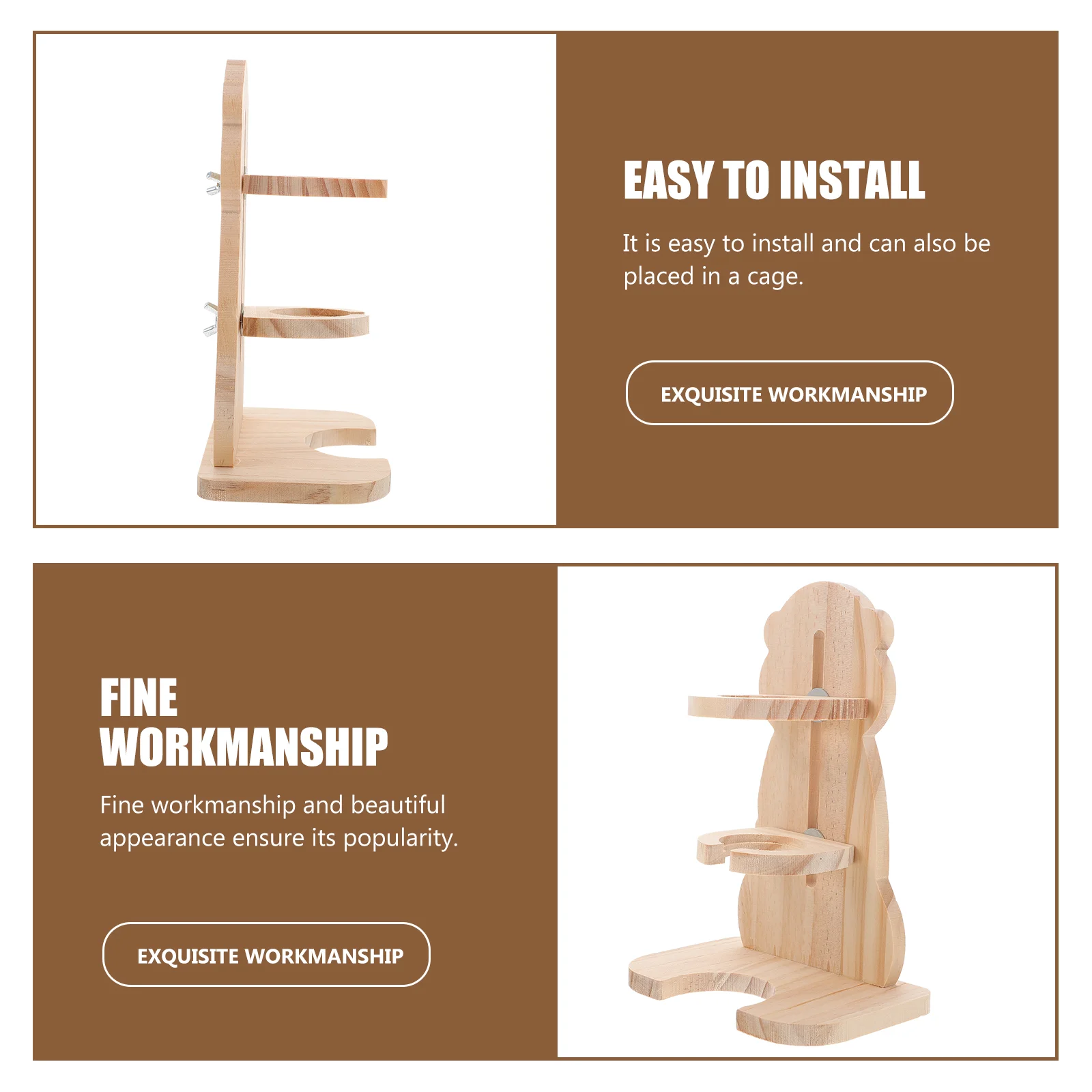 Подставка для бутылки и хомяка Маленькая деревянная подставка фонтанов домашних