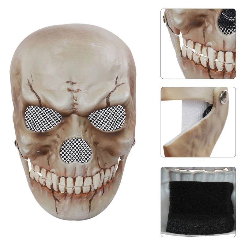 Маска с черепом движущимися челюстями маска для косплея 3D со скелетом страшная