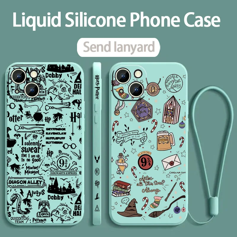 Couple Potters Wand For Xiaomi Redmi Note 13 12S 12 11T 11E 11S 10T 10S 10 Pro Plus Max Liquid Left Rope Phone Case