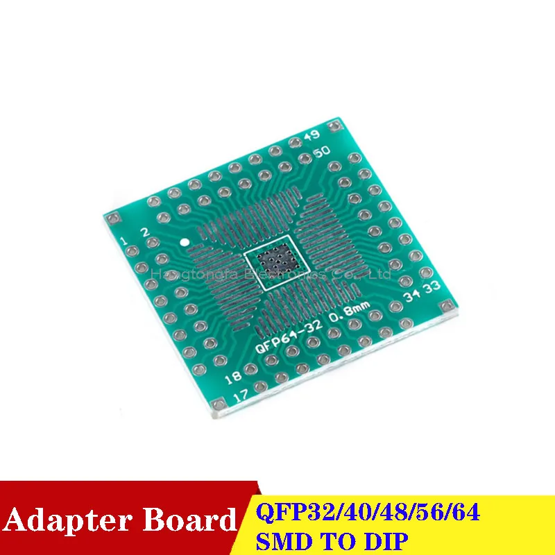 

Adapter Board QFP32/40/48/56/64 Patch To Direct DIP 0.5/0.8mm IC Test Board SMD TO DIP