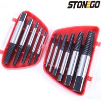 stonego 5pcs6pcs broken damaged screwdriver extractor drill bit set carbon steel double side screw pull center drill bits