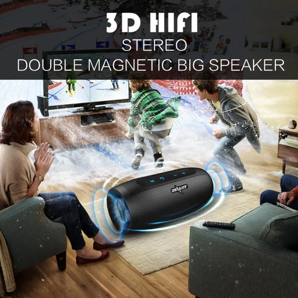 

Портативный bluetooth-динамик S16 с поддержкой TWS, TF-карт, AUX