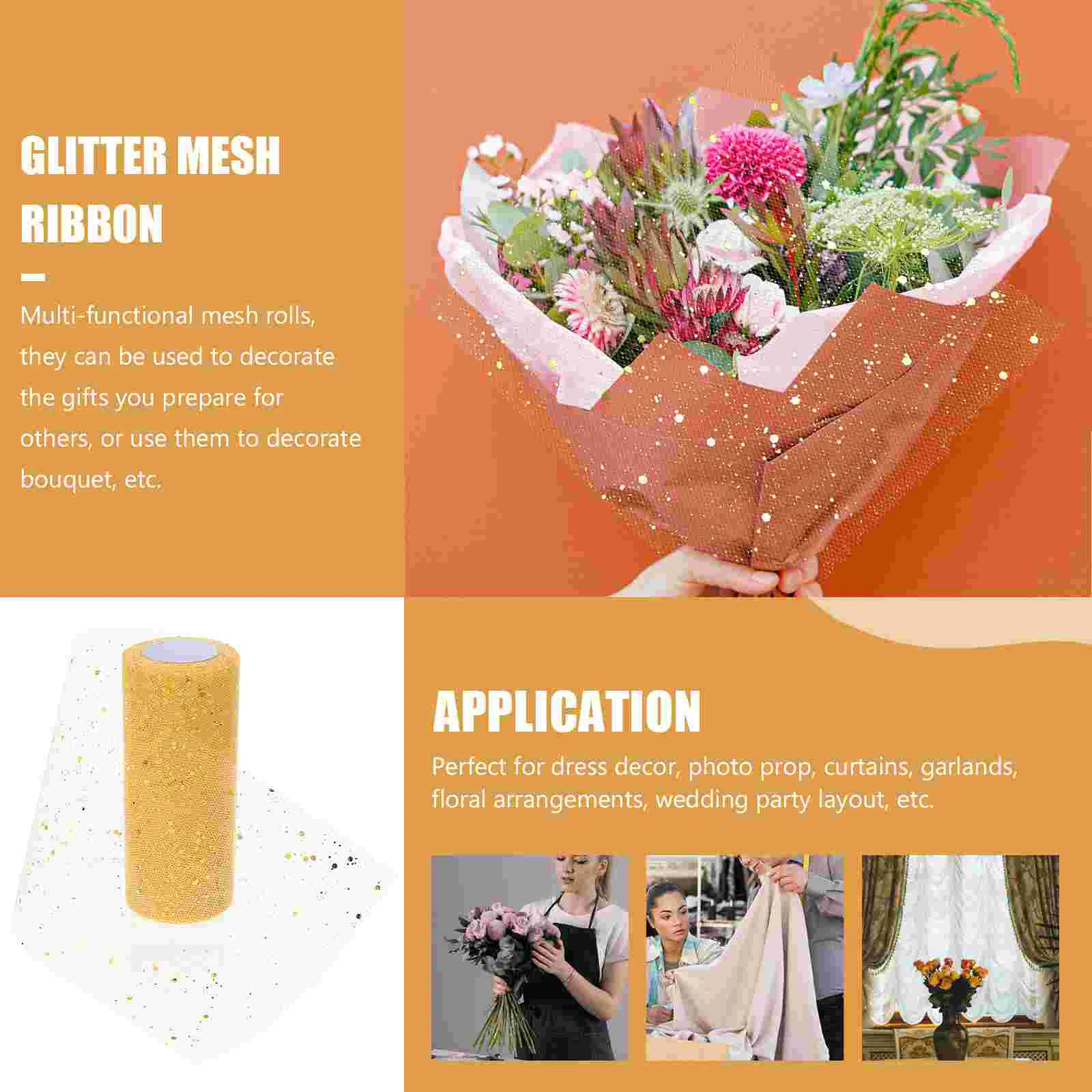 Пряжа для порошковой сетки белая лента букет цветов тюль ткань с блестками