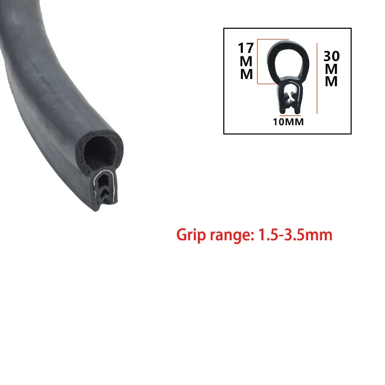 U-образная резиновая уплотнительная лента для края автомобильной двери, двухслойная черная изоляционная защита для дверной рамы, уплотнительные детали для отделки