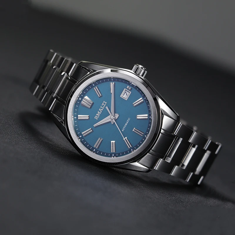 RMALTI Brand Men's Stainless Steel Diving Watch Mechanical Sapphire Crystal Bracelet Watch Luminous Watch Waterproof