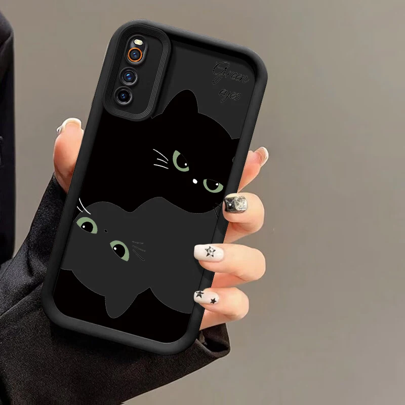 Черно-белый чехол с рисунком кошки для VIVO Y35 Plus S12 S10e S9 S9E Y200i Y36 Y36i Y12 Y100 Y78t Y77t