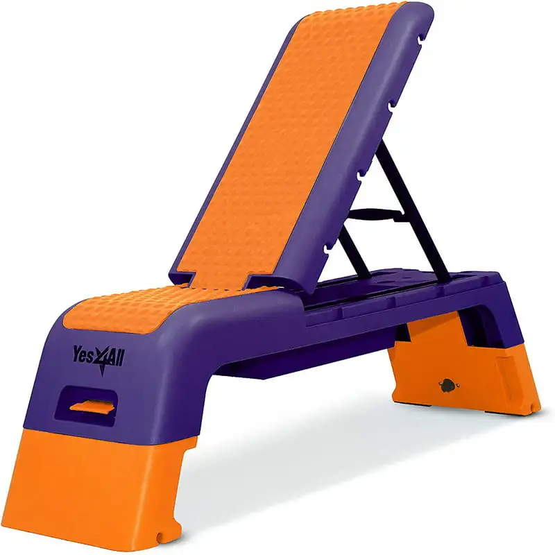 

Chic Multifunctional Orange and Purple Fitness Aerobic Step Platform and Deck - Ideal Exercise for a Healthy Life.