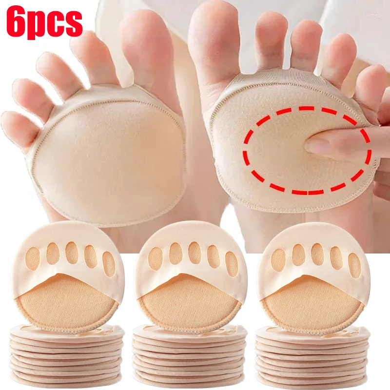 

2/4/6Pcs Five Toes Forefoot Pads for Women High Heels Half Insoles Foot Pain Care Absorbs Shock Socks Toe Pad Massaging Toe Pad