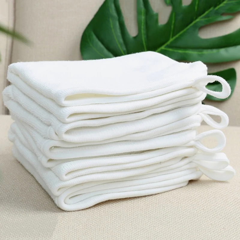 

High Quality White Cotton children's Towel Soft Cloth Absorbent Baby Small Square Towel Home Can Be Hung Children Towel