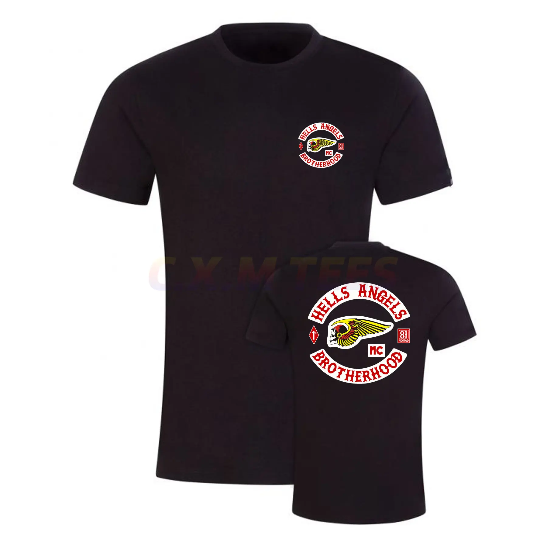 

Amazing Men Hells Angels Motorcycle Club Brotherhood T Shirt Double-sided Casual Oversized T-shirt Graphic Short Sleeve S-3XL