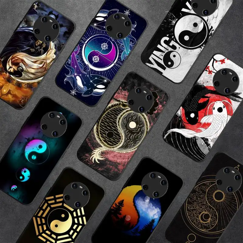 

Abstract Taiji Yin Yang Phone Case For Huawei Y 5 Y62019 Y52018 Y92019 Luxury funda case for 9prime2019