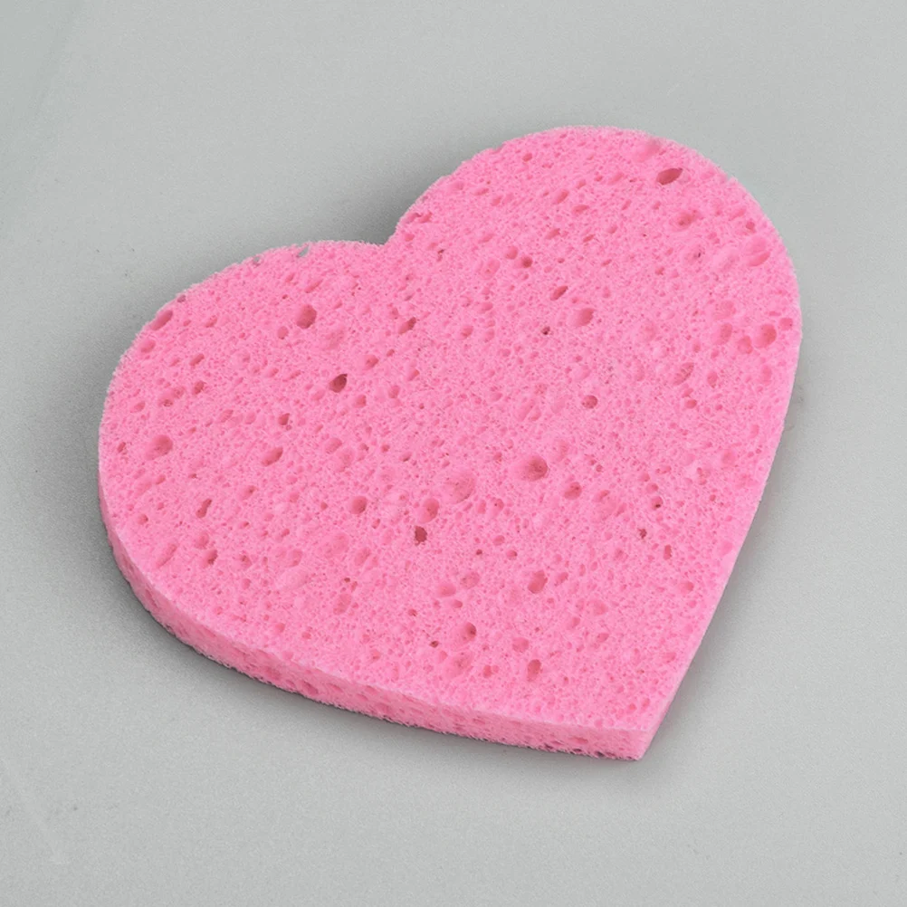 

10PCS Heart Shape Sponge Reusable Makeup Remover Pads Cleaning Puffs Bathroom Cleaner Sponge for Makeup Exfoliating
