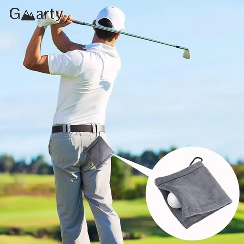 Cleaning Towels 14*14cm Cotton Golf Towels With Carabiner Hook Outdoor Sports Accessories