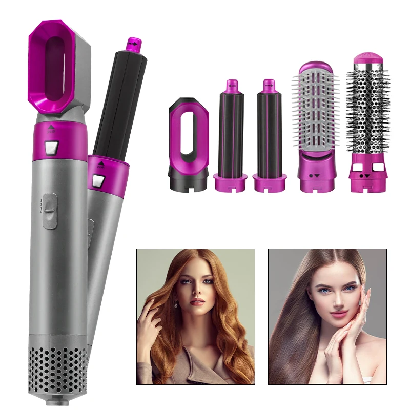

5 In 1 Hair Dryer Electric Blow Dryer Hair Curling Wand Detachable Brush Kit Automatic Hair Straightener Hair Curler Household