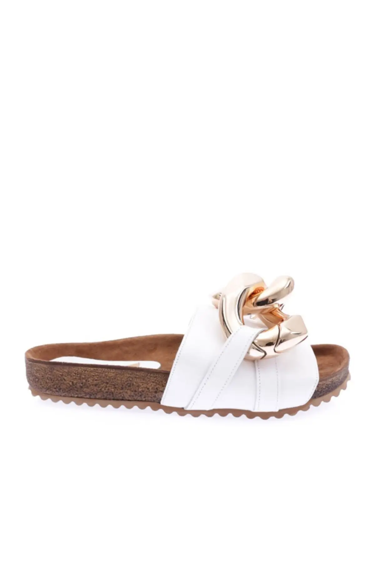 

8195 women thick chain buckle slippers