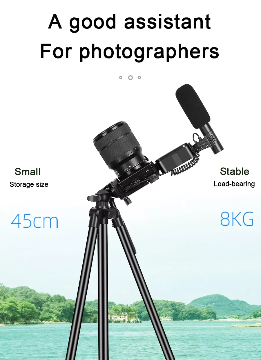 

New in Camera Recording Microphone with Stand Shotgun Condenser Microphone for Phone DSLR Vlogging Video Interview microfone