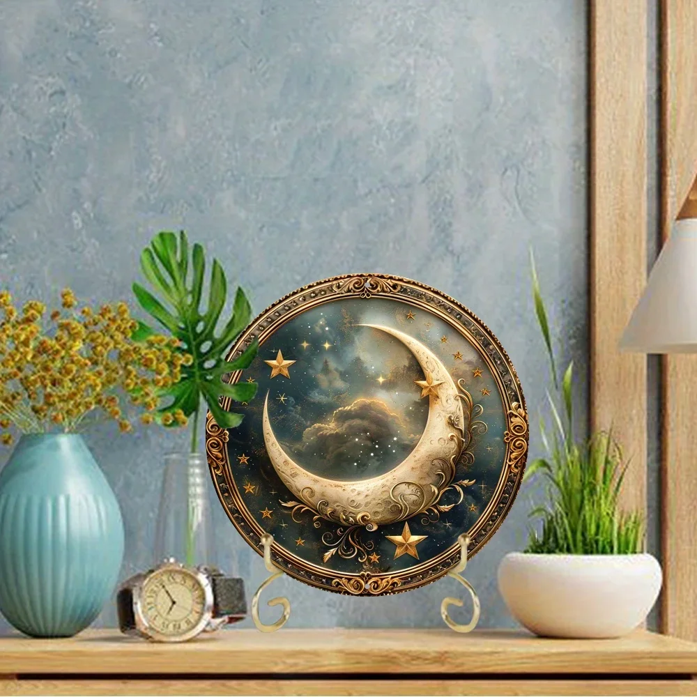 Металлическая декоративная вывеска &quotЗвезды и Луна&quot алюминий