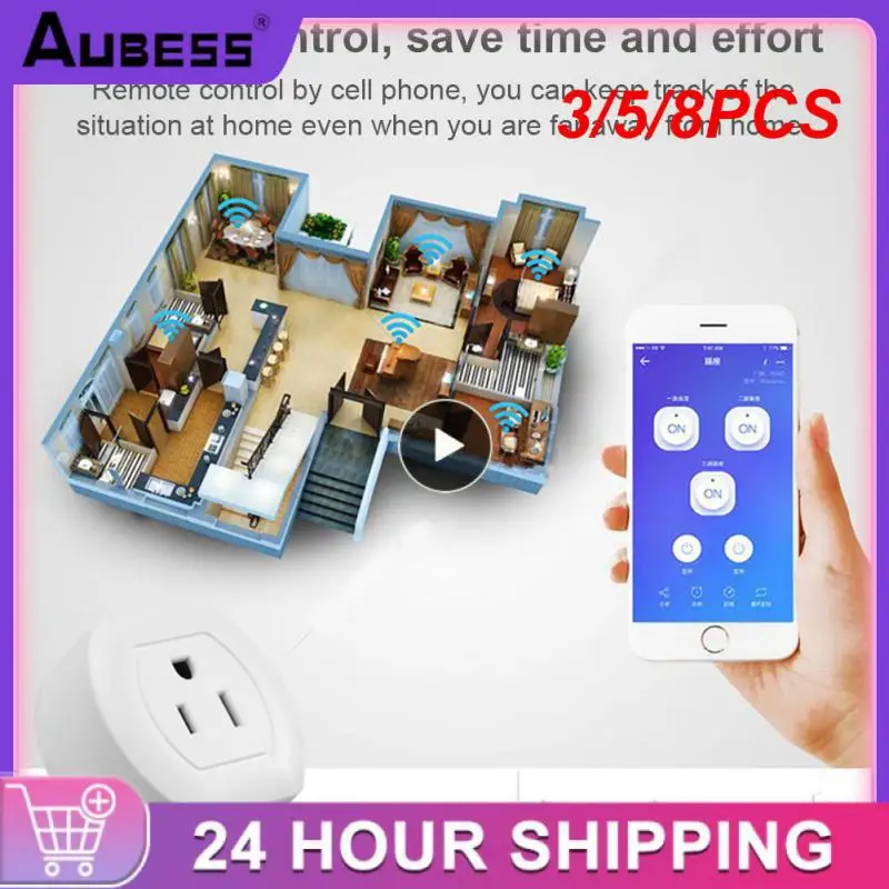 

3/5/8PCS Wireless Us Plug Voice Mobile Remote Control Socket Timing Zero Fire Diy Smart Home New Work With Alexa Google Home