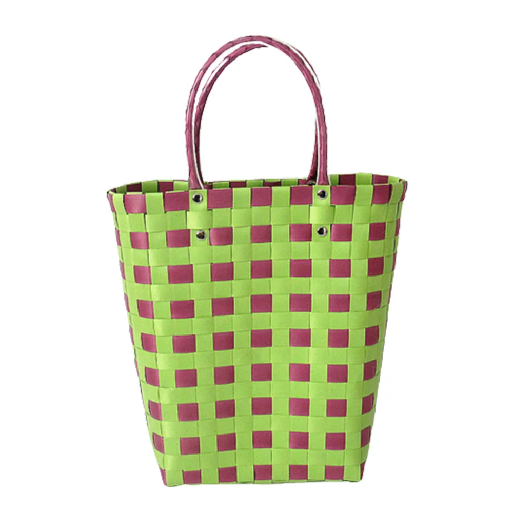 

Handbag Woven Bag Basket Beach Bag Woman Summer Vacation Tote Basket Waterproof High Capacity Pool Bag Lady Shopping Bag Female