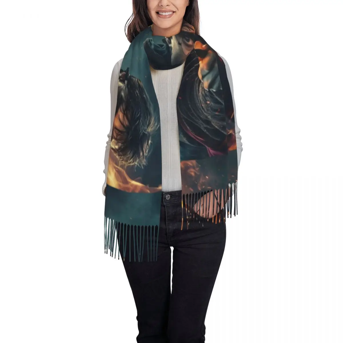 Женский шарф уличный H-HARRY P-POTTER большие шарфы из фильма с кисточками повседневные