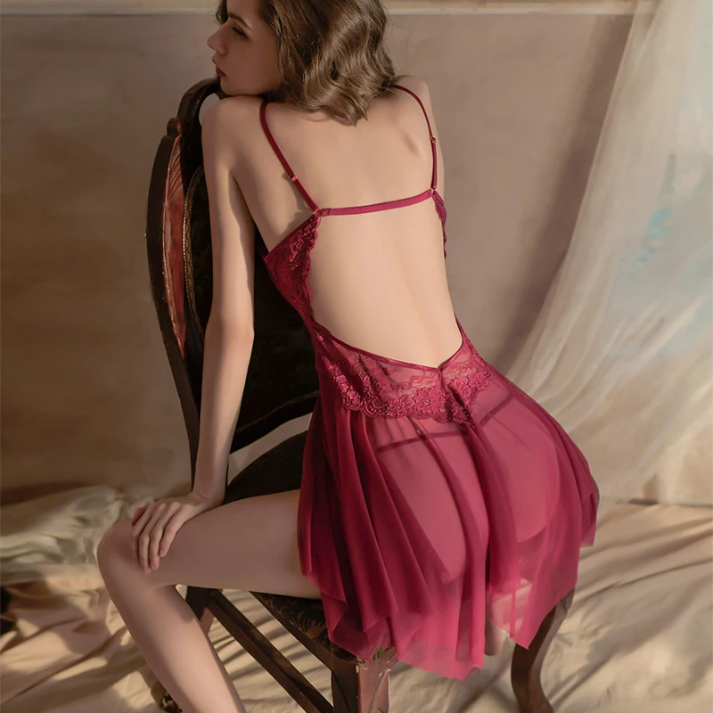 Сексуальное женское нижнее белье красная комбинация платье для порно одежда сна