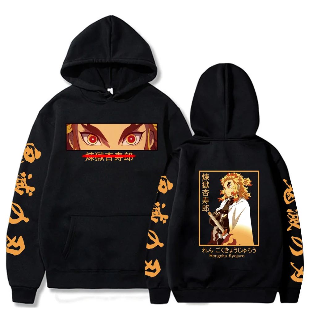 

Funny Hot Anime Hoodie Demon Slayer Hoodies Men Women Kyojuro Rengoku Sweatshirt Winter Streetwear Pullovers