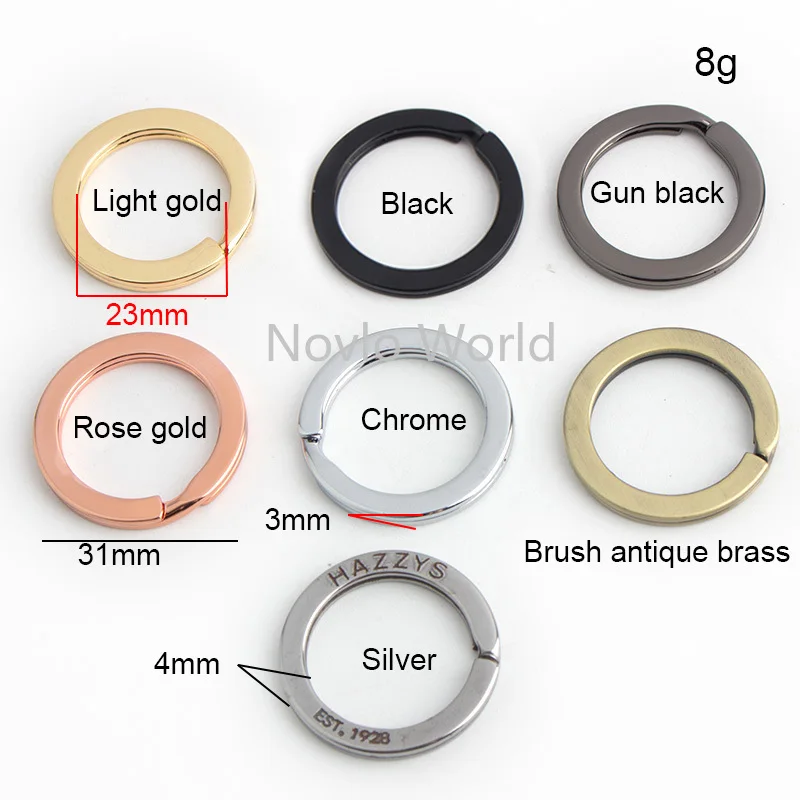 50-200pcs 7 colors 23mm Customized Engraved Keychain For Car Logo,Personalized Pendant Gift Brand Name Keyring Key Chain Ring