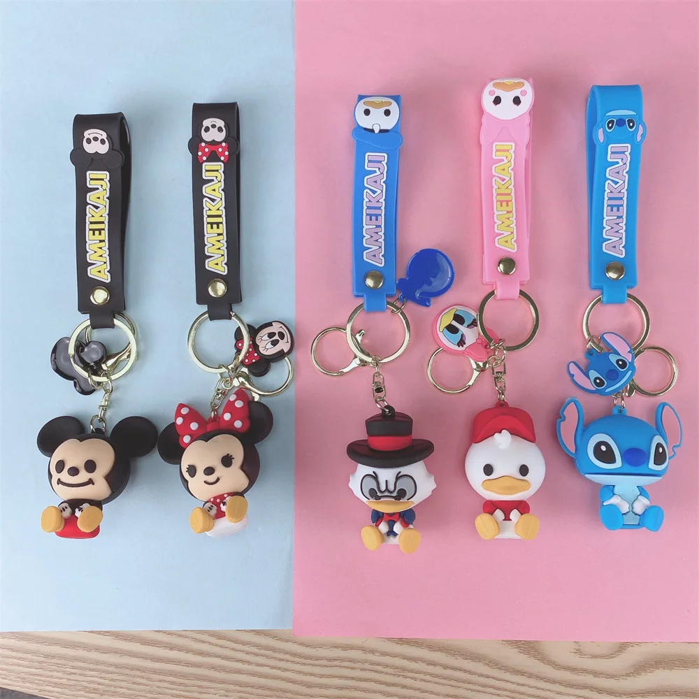 

New Hot Selling Cartoon Stitch Mickey And Minnie Doll Keychain Pendant Decoration Key Chain Creative Gift