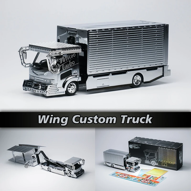 

MT In Stock 1:64 Japanese Wing Custom Truck Dekotora Alloy Diecast Diorama Car Model Toys Micro Turbo