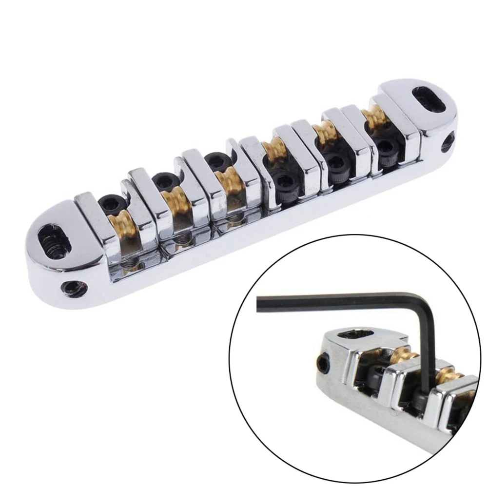 

Adjustable Roller Saddle Tune-O-matic Bridge Tailpiece For LP Electric Guitar Stringed Instruments Guitar Parts