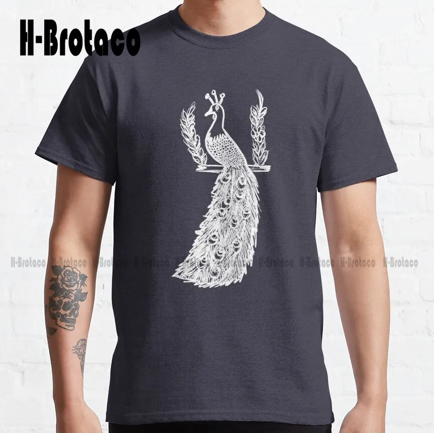 

Классическая футболка Srv'S с павлином, мужские футболки, высококачественные милые элегантные милые Мультяшные милые хлопковые футболки в ст...