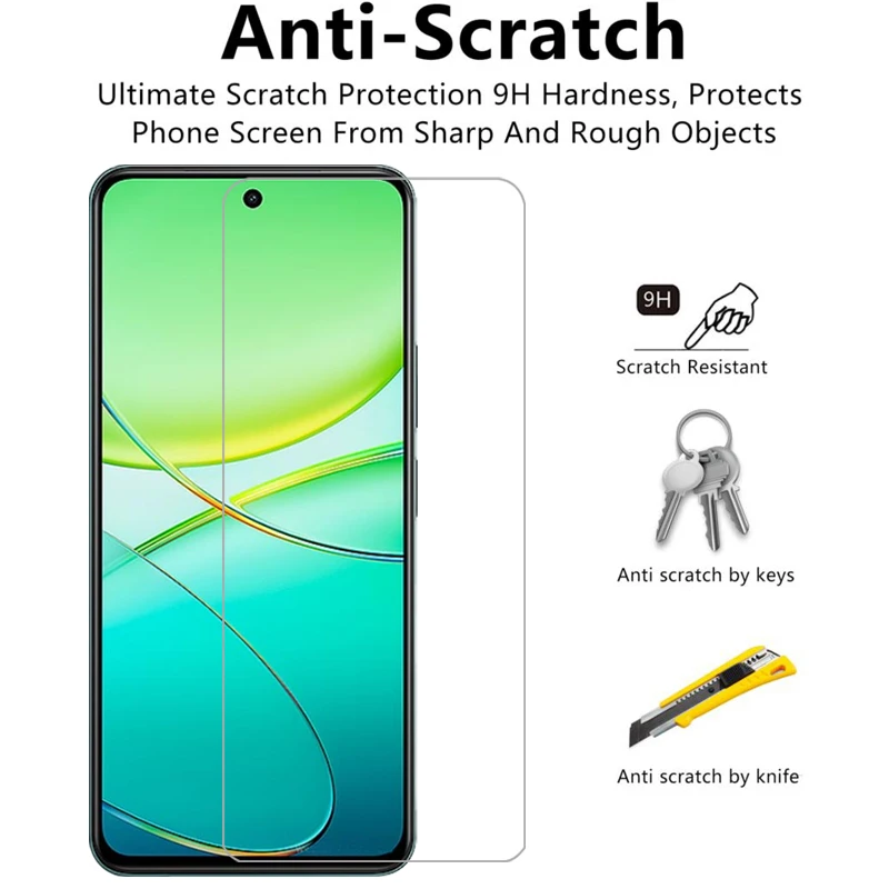 Чехол для телефона vivo y38 y58 закаленное стекло на vivoy38 vivoy58 y 38 58 38y 58y задняя крышка 360