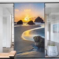 window film privacy frosted glass sticker heat insulation and sunscreen beach decoration adhesive sticker for home