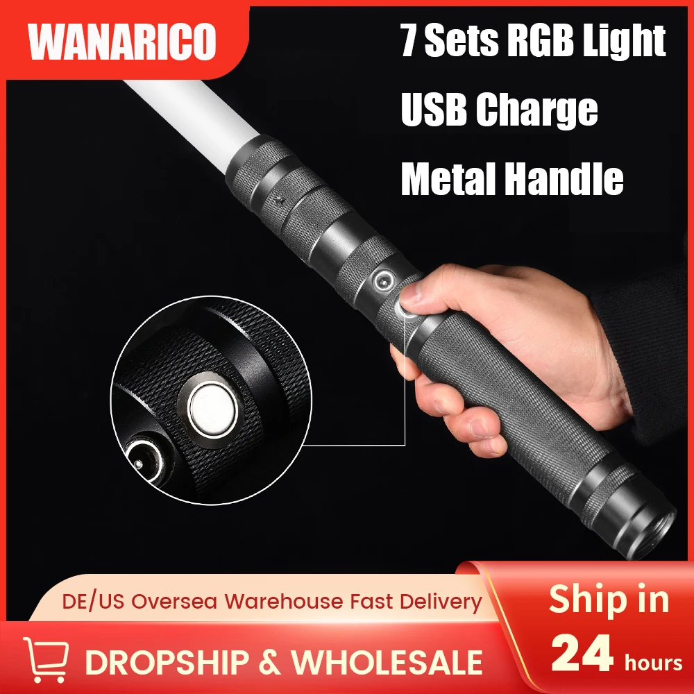 

Световой меч WANARICO RGB с металлической ручкой, 7 цветов