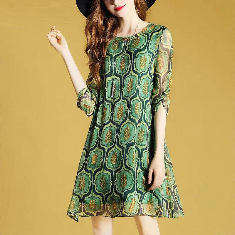 

2022 Summer New Printed Chiffon Dress