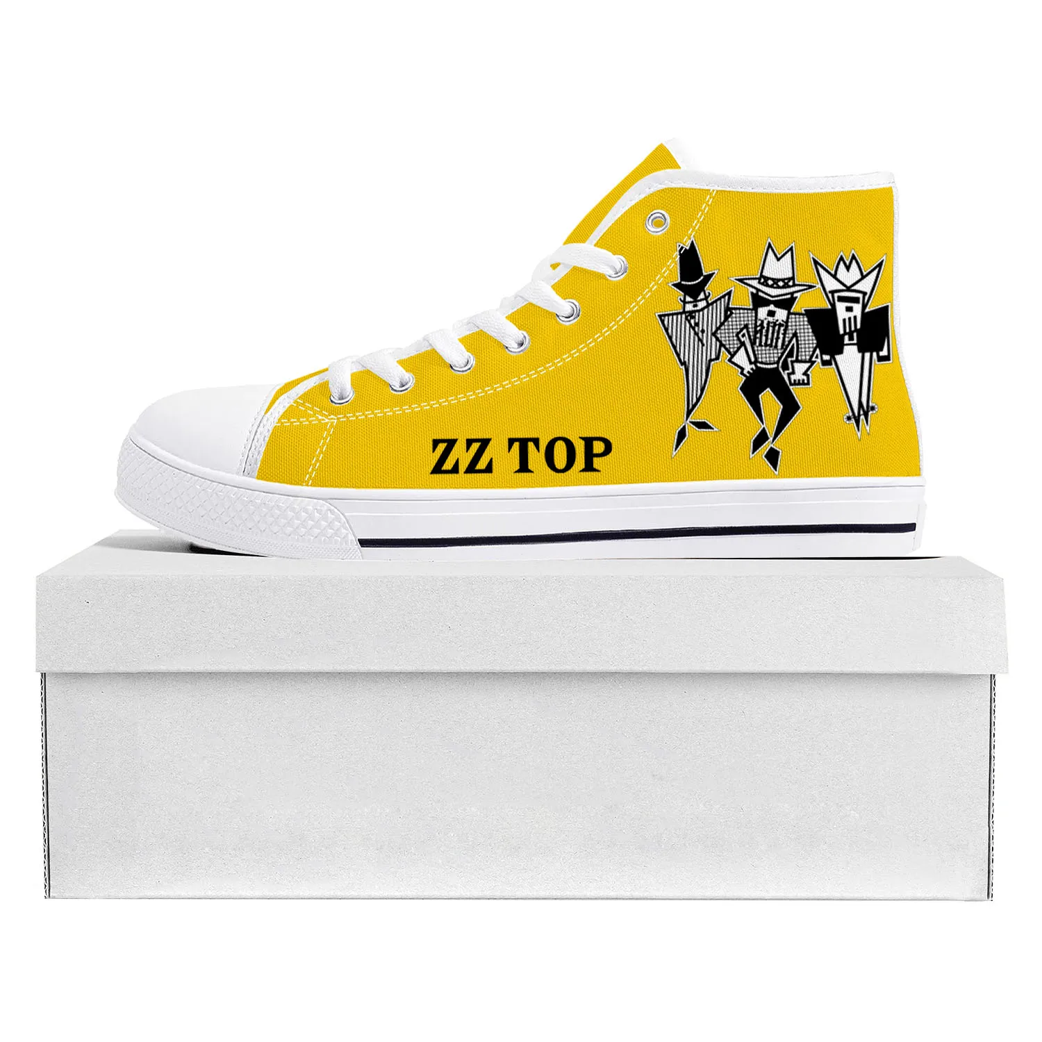 

ZZ Top Hard Rock Band Fashion Popular High Top High Quality Sneakers Mens Womens Teenager Canvas Sneaker Couple Shoe Custom Shoe