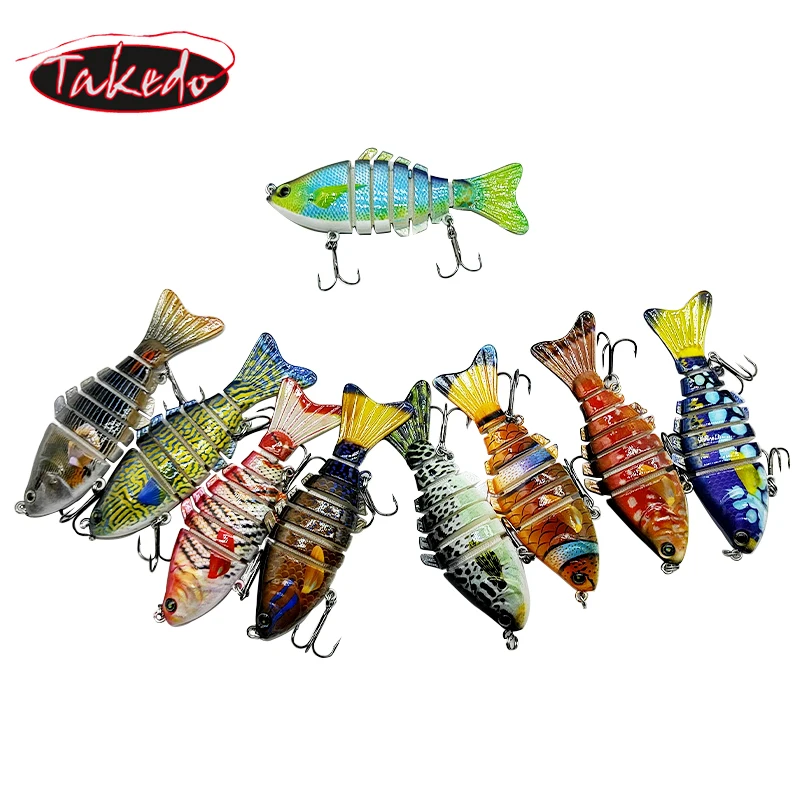 

TAKEDO HS03 Multi 7 section lure 15.5g Japanese ABS segment jointed swimbait 3d printing 100mm pike lifelike fishing lure hard