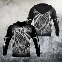 brand hoodie jesus tattoo 3d printing mens sweatshirt harajuku streetwear zipper pullover jacket casual sportswear model 04