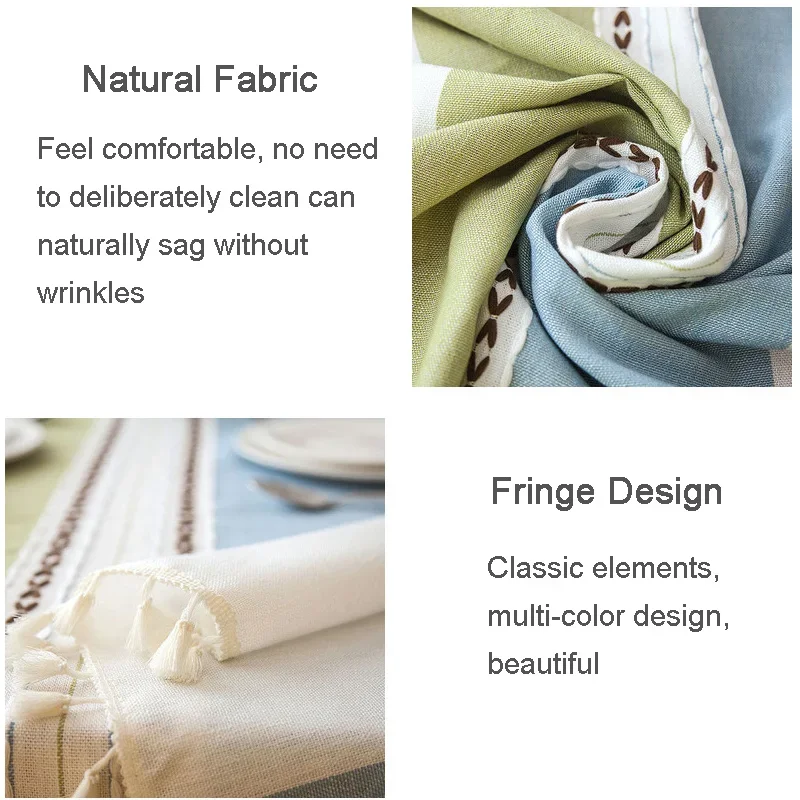 

New Style Cotton Linen Table Cloth Wedding Party Dining Table Decoration Rectangle Waterproof Desk Cover Oil-proof Tablecloth