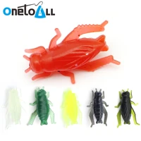 onetoall 10 pcs 25mm 0 6g sinking cricket insect soft lure grub bait artificial silicone jig swimbait grasshopper fishing tackle
