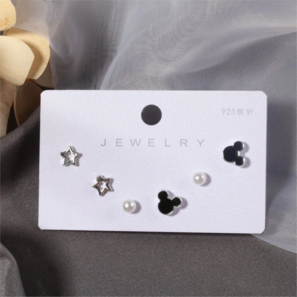 

Bear Earrings Set For Women Small Cute Mouse Minimalist Crown Turtle Butterfly Moon Whale Heart Star Earring Jewelry Wholesale