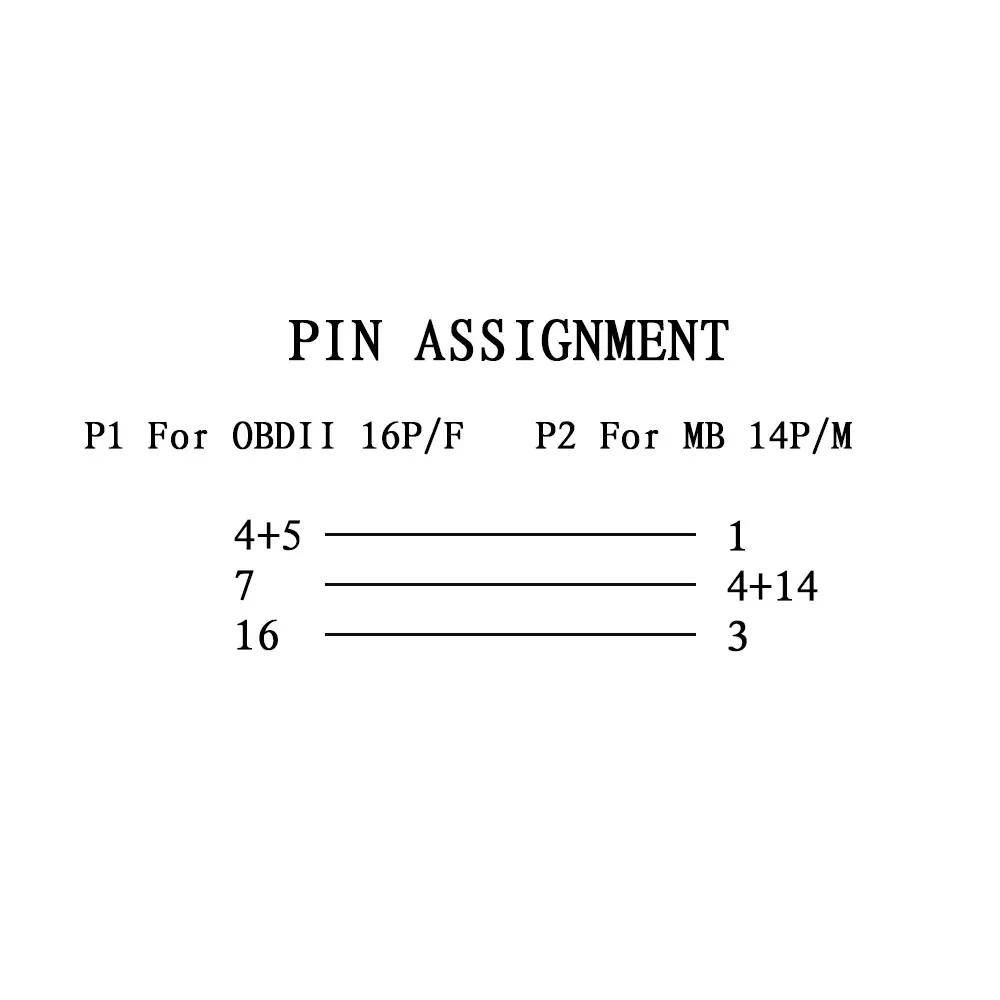 Диагностический кабель OBD2 диагностический 14-16 контактов 38 для Mercedes