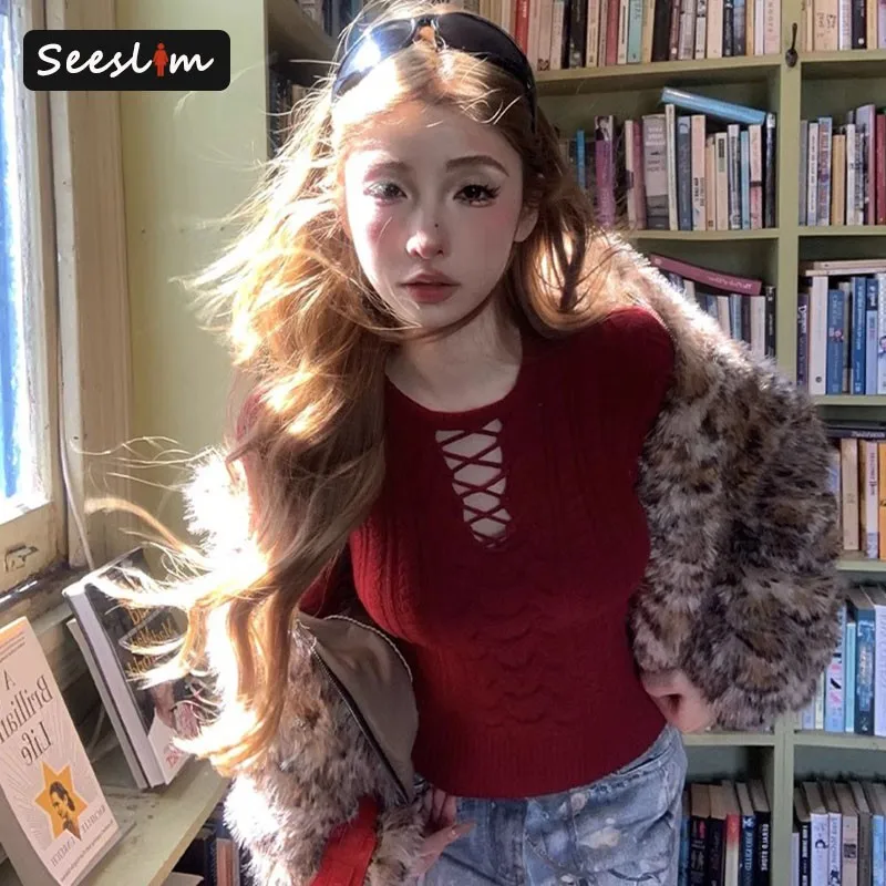 Seeslim Hotsweet свитера для женщин осень-зима трикотаж с длинными рукавами пуловер