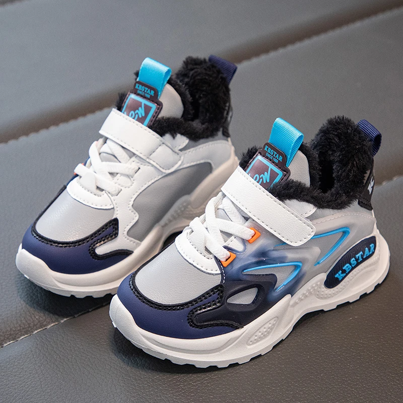 New Winter Girls Shoes Children Plush Cotton Shoes Thick Sole Non-slip Casual Children Girls Sneakers Kids Outdoor Running Shoes