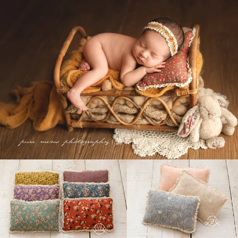 Dvotinst Newborn Baby Photography Props Vintage Floral Lace Posing Pillow Poser Fotografia Accessories Studio Shoots Photo Props