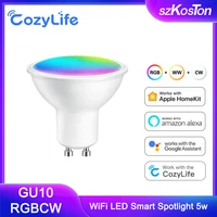 homekit wifi smart spotlight 5w gu10 anti dazzle light bulbs dimmable lamp support alexa google home cozylife apple living room
