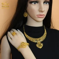 african jewelry sets dubai gold color bridal luxury necklace earrings bracelet rings for women indian wedding collection set